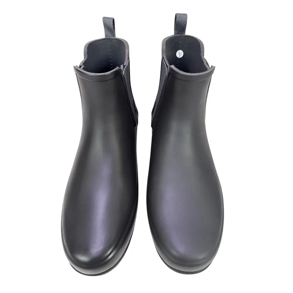 Hunter‎ Original Refined Chelsea Boots Slim Fit Womens 9 Black Onyx Rubber WP